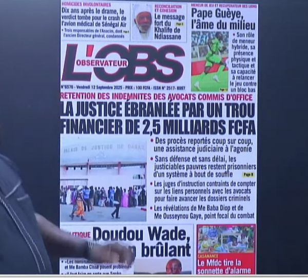 Revue des titres du vendredi 12 septembre 2025 avec Fabrice Nguema