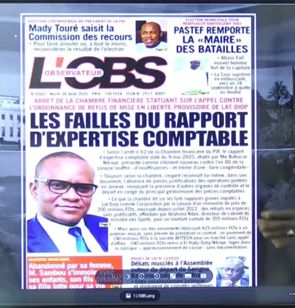 REVUE DE PRESSE TFM du 26 Août 2025